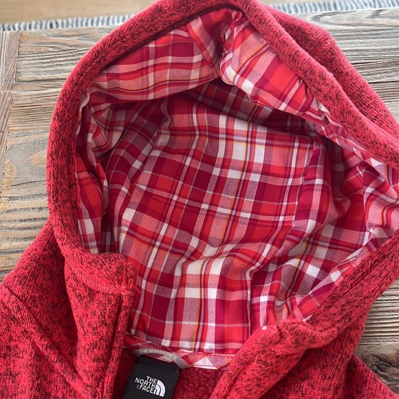 North Face Fleece Plaid Hooded Vest Medium - Picture 4 of 6